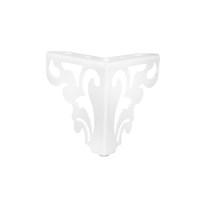 Опора меб. мет. резная h120 угловая белый AKS 68221