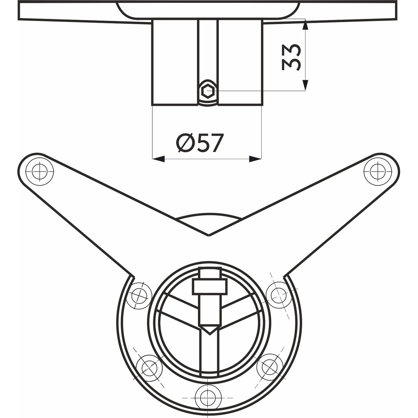 Крепление опоры d60 (усы) AKS 14114