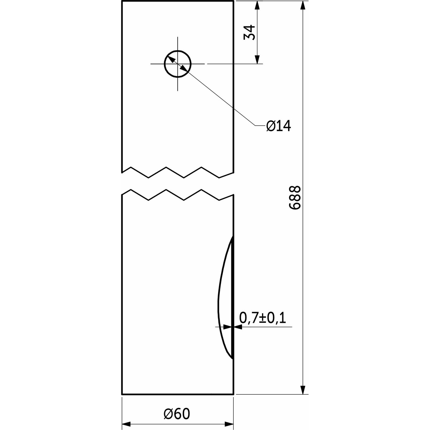 Опора мебельная 60/710, хром AKS 38181 (старый код 59026)