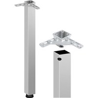 Опора мебельная 60*60/710 квадратная с регуляцией, матовый хром (1 комплект4 шт.) AKS 54995