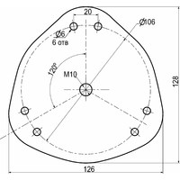 Крепление опоры диаметром 60 (блин), черный М10 AKS 75567