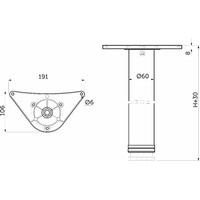 Опора мебельная 60/710 престиж, хром AKS  23638