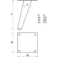 Опора наклонная h-710, белая AKS 64746