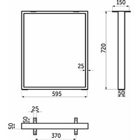 Подстолье THOR h-720 черный ( 595х720 ) (к-т 2шт) AKS 80939