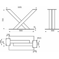 Подстолье GARM h-720 черный AKS 80180