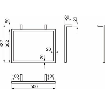 Подстолье mini THOR-1 h432, черный (1компл2шт) AKS 81842
