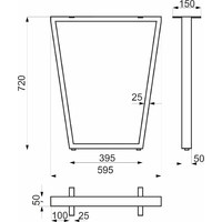 Подстолье VIKING h720, черный (1компл2шт) AKS 79862