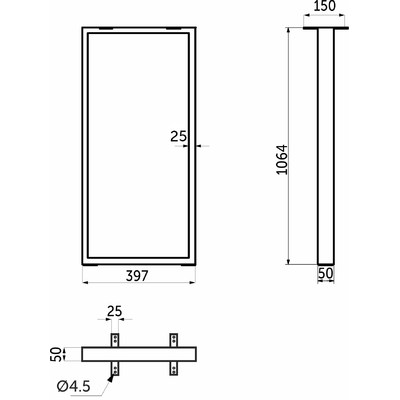 Подстолье THOR 395х1064 черный AKS 80940