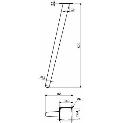 Опора меб. конусная h500 наклонная, структура дерево AKS 90944
