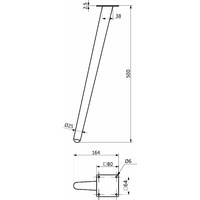 Опора меб. конусная h500 наклонная, структура дерево AKS 90944
