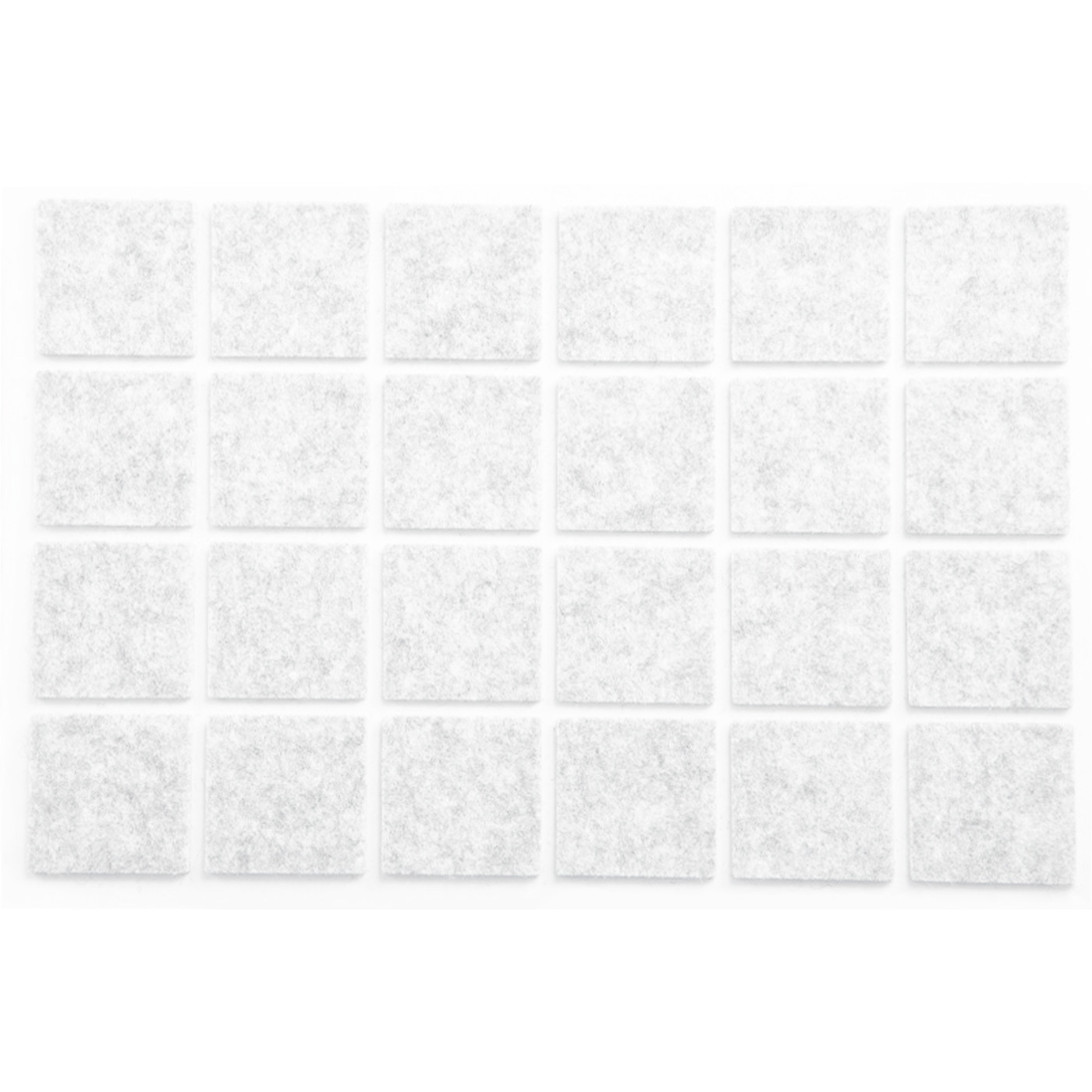 Подкладка самоприлипающая фетровая квадратная 25*25 (1 лист - 36 шт.) белая AKS 75542