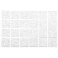 Подкладка самоприлипающая фетровая квадратная 25*25 (1 лист - 36 шт.) белая AKS 75542