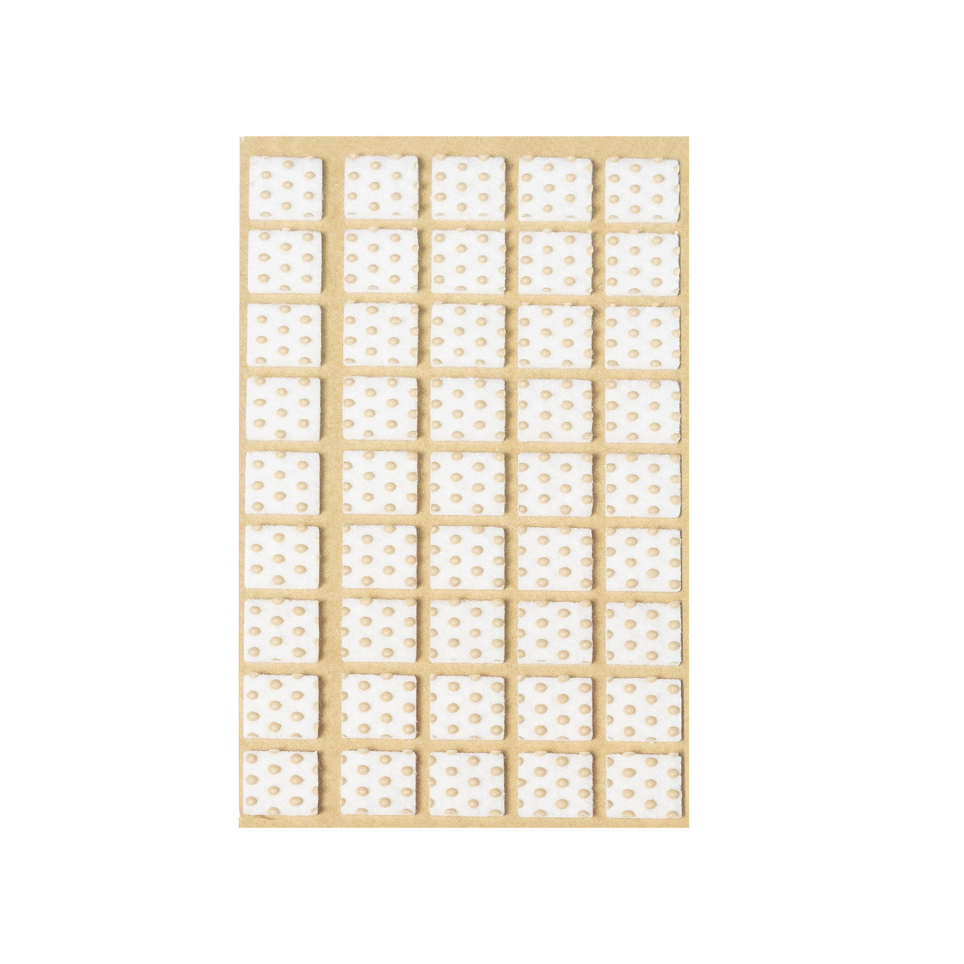 Подкладка самоприлипающая фетровая прорезиненная 15*15 (1 лист45 шт) белая AKS 109801