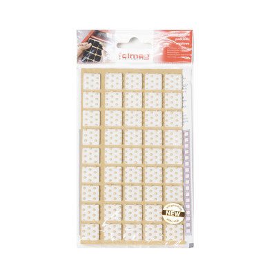 Подкладка самоприлипающая фетровая прорезиненная 15*15 (1 лист45 шт) белая AKS 109801