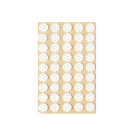 Подкладка самоприлипающая фетровая прорезиненная 15*15 (1 лист45 шт) белая AKS 109801