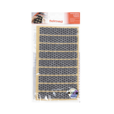 Подкладка самоприлипающая фетровая прорезиненная 15*80 (1 лист9 шт) серая AKS 109755