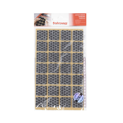 Подкладка самоприлипающая фетровая прорезиненная 20*20 (1 лист28 шт) серая AKS 109741