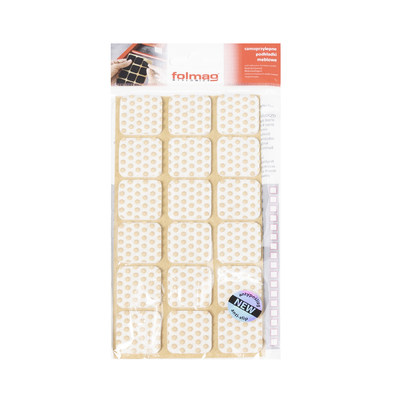 Подкладка самоприлипающая фетровая прорезиненная 25*25 (1 лист18 шт) белая AKS 109744