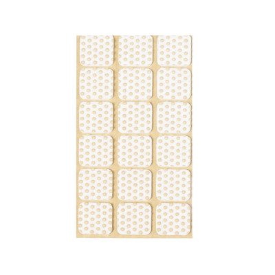 Подкладка самоприлипающая фетровая прорезиненная 25*25 (1 лист18 шт) белая AKS 109744