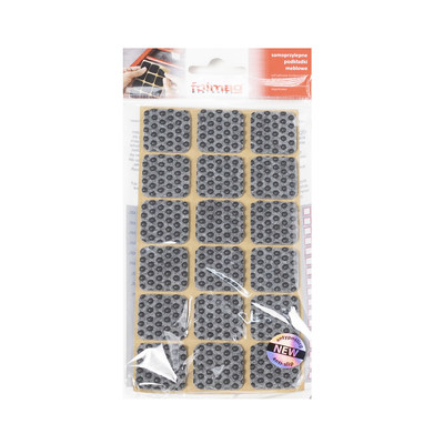 Подкладка самоприлипающая фетровая прорезиненная 25*25 (1 лист18 шт) серая AKS 109746