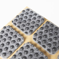 Подкладка самоприлипающая фетровая прорезиненная 25*25 (1 лист18 шт) серая AKS 109746