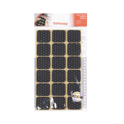 Подкладка самоприлипающая фетровая прорезиненная 25*25 (1 лист18 шт) черная AKS 109745