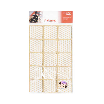 Подкладка самоприлипающая фетровая прорезиненная 30*30 (1 лист15 шт) белая AKS 109747