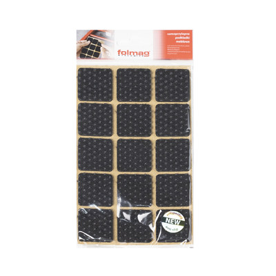 Подкладка самоприлипающая фетровая прорезиненная 30*30 (1 лист15 шт) черная AKS 109750