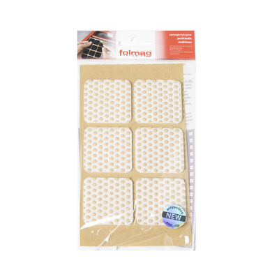 Подкладка самоприлипающая фетровая прорезиненная 40*40 (1лист6 шт) белая AKS 109751