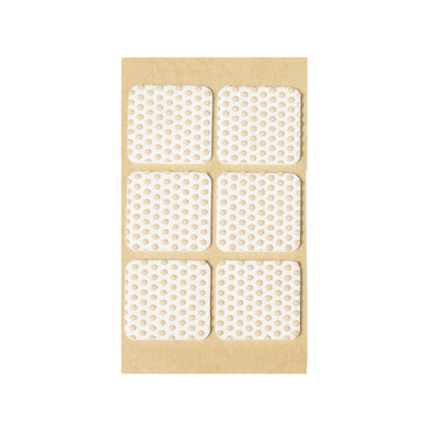 Подкладка самоприлипающая фетровая прорезиненная 40*40 (1лист6 шт) белая AKS 109751