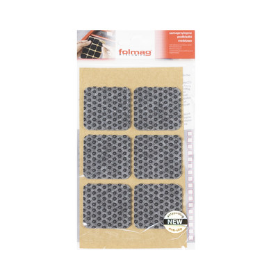 Подкладка самоприлипающая фетровая прорезиненная 40*40 (1лист6 шт) серая AKS 109752