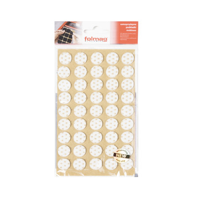 Подкладка самоприлипающая фетровая прорезиненная d15 мм (1 лист - 45 шт.) белая AKS 109793