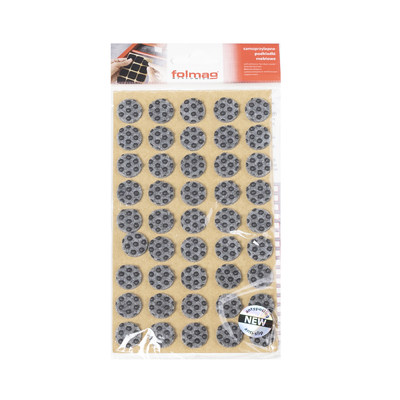 Подкладка самоприлипающая фетровая прорезиненная d15 мм (1 лист - 45 шт.) серая AKS 109794