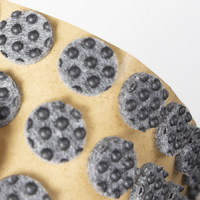 Подкладка самоприлипающая фетровая прорезиненная d15 мм (1 лист - 45 шт.) серая AKS 109794