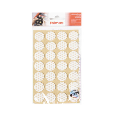 Подкладка самоприлипающая фетровая прорезиненная d20 мм (1 лист - 28 шт.) белая AKS 109737