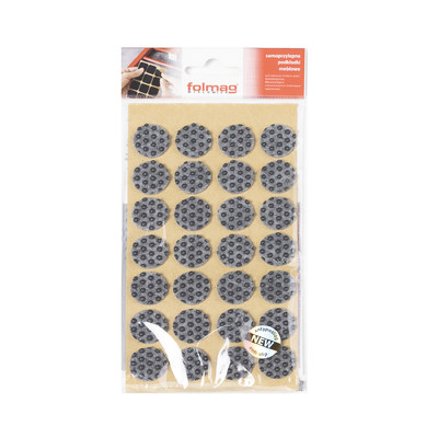 Подкладка самоприлипающая фетровая прорезиненная d20 мм (1 лист - 28 шт.) серая AKS 109738