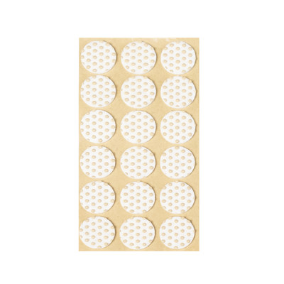 Подкладка самоприлипающая фетровая прорезиненная d25 мм (1 лист - 18 шт.) белая AKS 109724