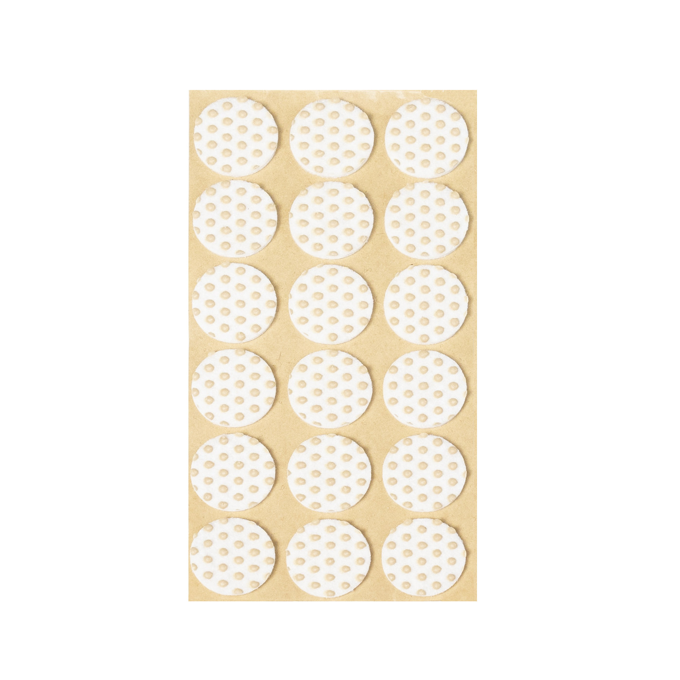 Подкладка самоприлипающая фетровая прорезиненная d25 мм (1 лист - 18 шт.) белая AKS 109724