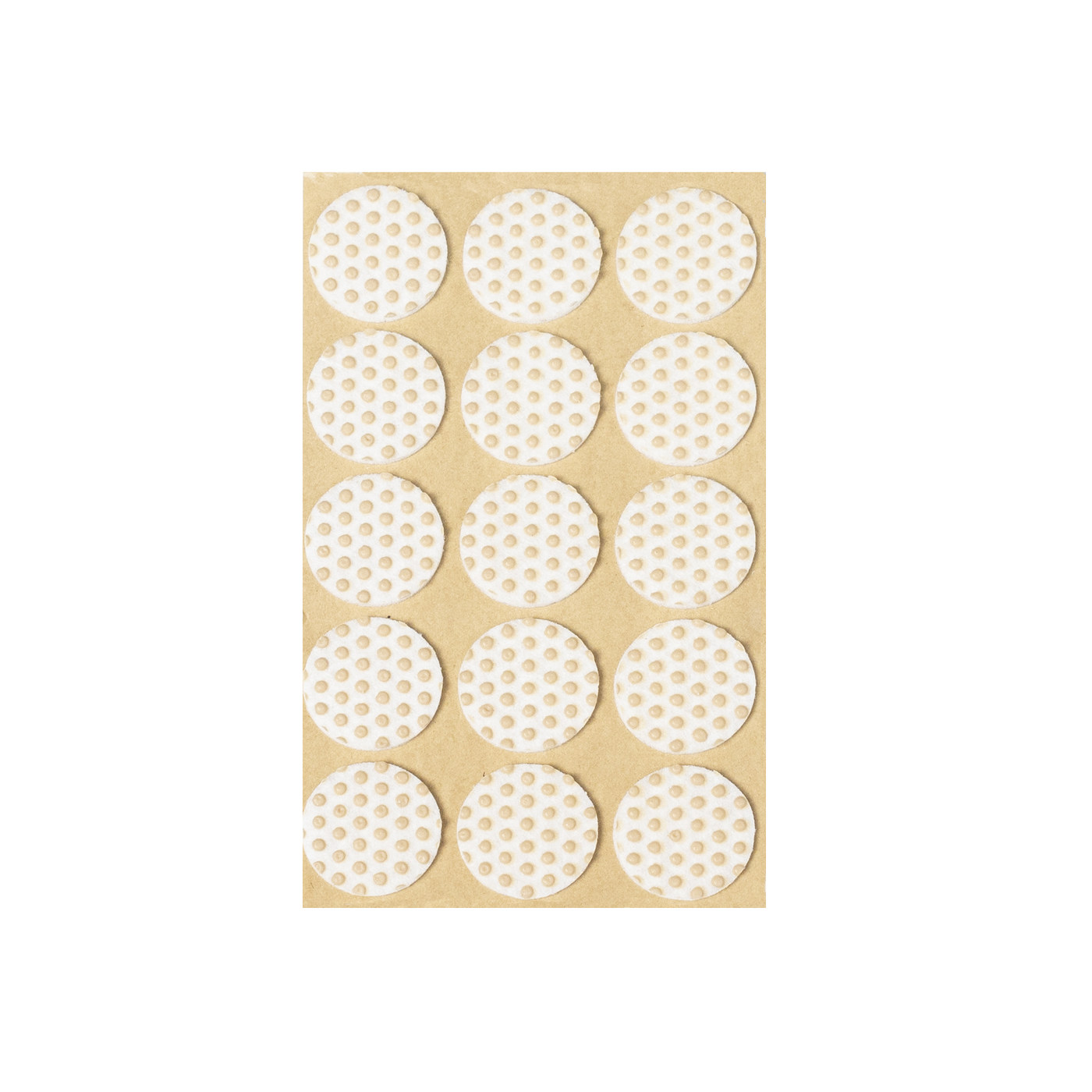 Подкладка самоприлипающая фетровая прорезиненная d30 мм (1 лист - 15 шт.) белая AKS 109728