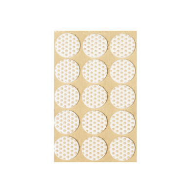 Подкладка самоприлипающая фетровая прорезиненная d30 мм (1 лист - 15 шт.) белая AKS 109728