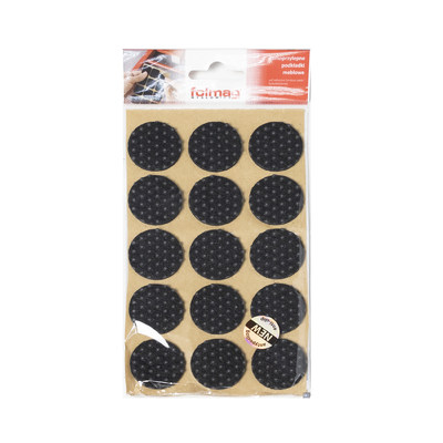 Подкладка самоприлипающая фетровая прорезиненная d30 мм (1 лист - 15 шт.) черная AKS 109730