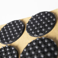 Подкладка самоприлипающая фетровая прорезиненная d30 мм (1 лист - 15 шт.) черная AKS 109730