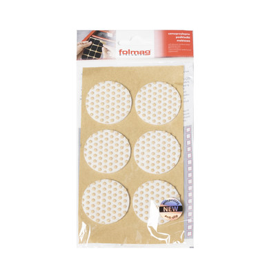 Подкладка самоприлипающая фетровая прорезиненная d40 мм (1 лист - 6 шт.) белая AKS 109732