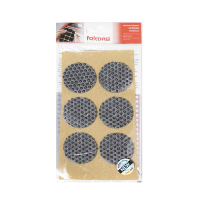 Подкладка самоприлипающая фетровая прорезиненная d40 мм (1 лист - 6 шт.) серая AKS 109733