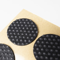 Подкладка самоприлипающая фетровая прорезиненная d40 мм (1 лист - 6 шт.) черная AKS 109735