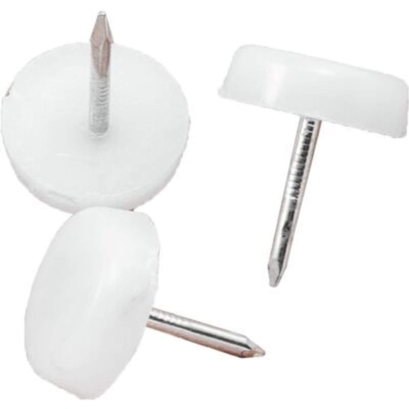 Подпятник с гвоздём одинарный, белый (1уп1000 шт) AKS  61117