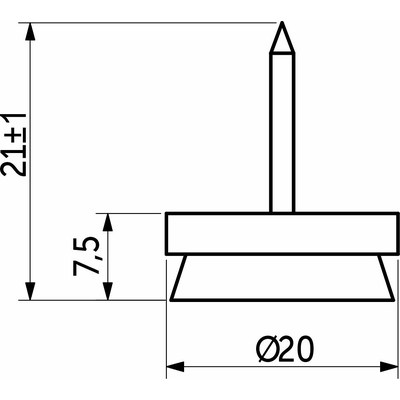 Подпятник с гвоздём и фетром одинарный, белый (уп10 шт) AKS 79507