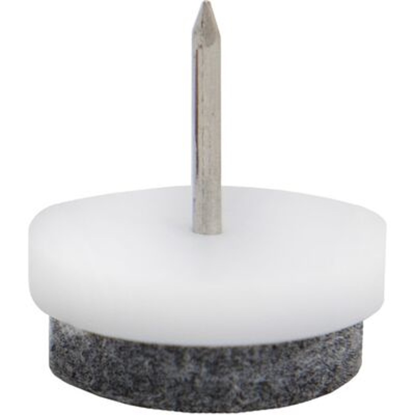 Подпятник с гвоздём и фетром одинарный, белый (уп10 шт) AKS 79507