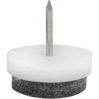 Подпятник с гвоздём и фетром одинарный, белый (уп10 шт) AKS 79507