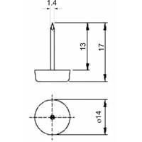 Подпятник с гвоздем одинарный белый (уп20 шт) AKS 78445